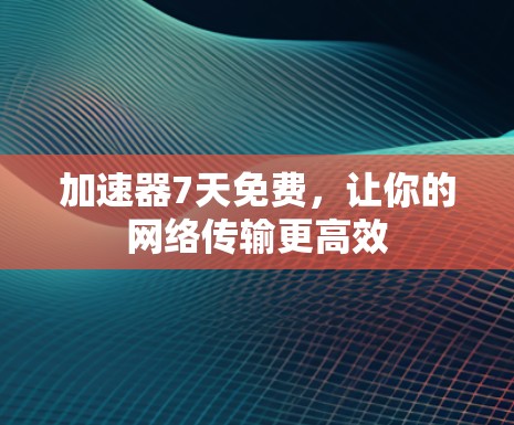 加速器7天免费,让你的网络传输更高效 加速器7天免费,让你的网络传输更高效