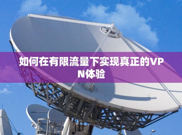 如何在有限流量下实现真正的VPN体验